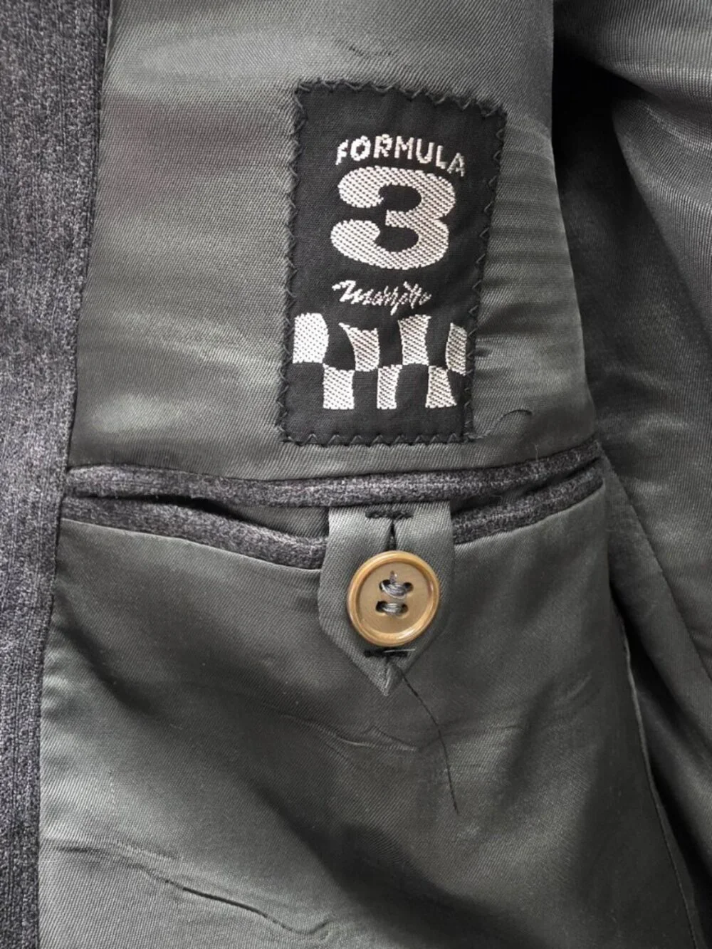 Formula 3 Marzotto 38R 33x29 Gray Full Suit 2-Button Stripe R966